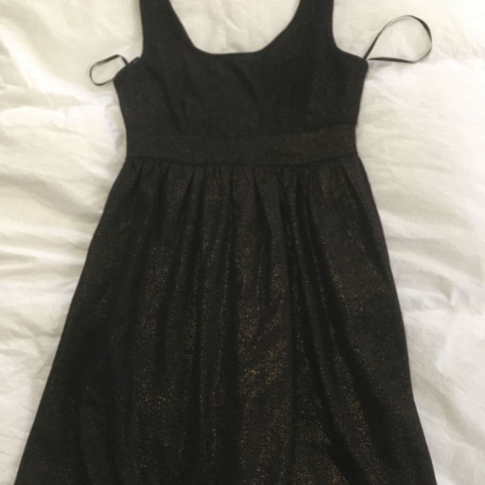 Cute Black with Gold Flecks Short Dress Size S